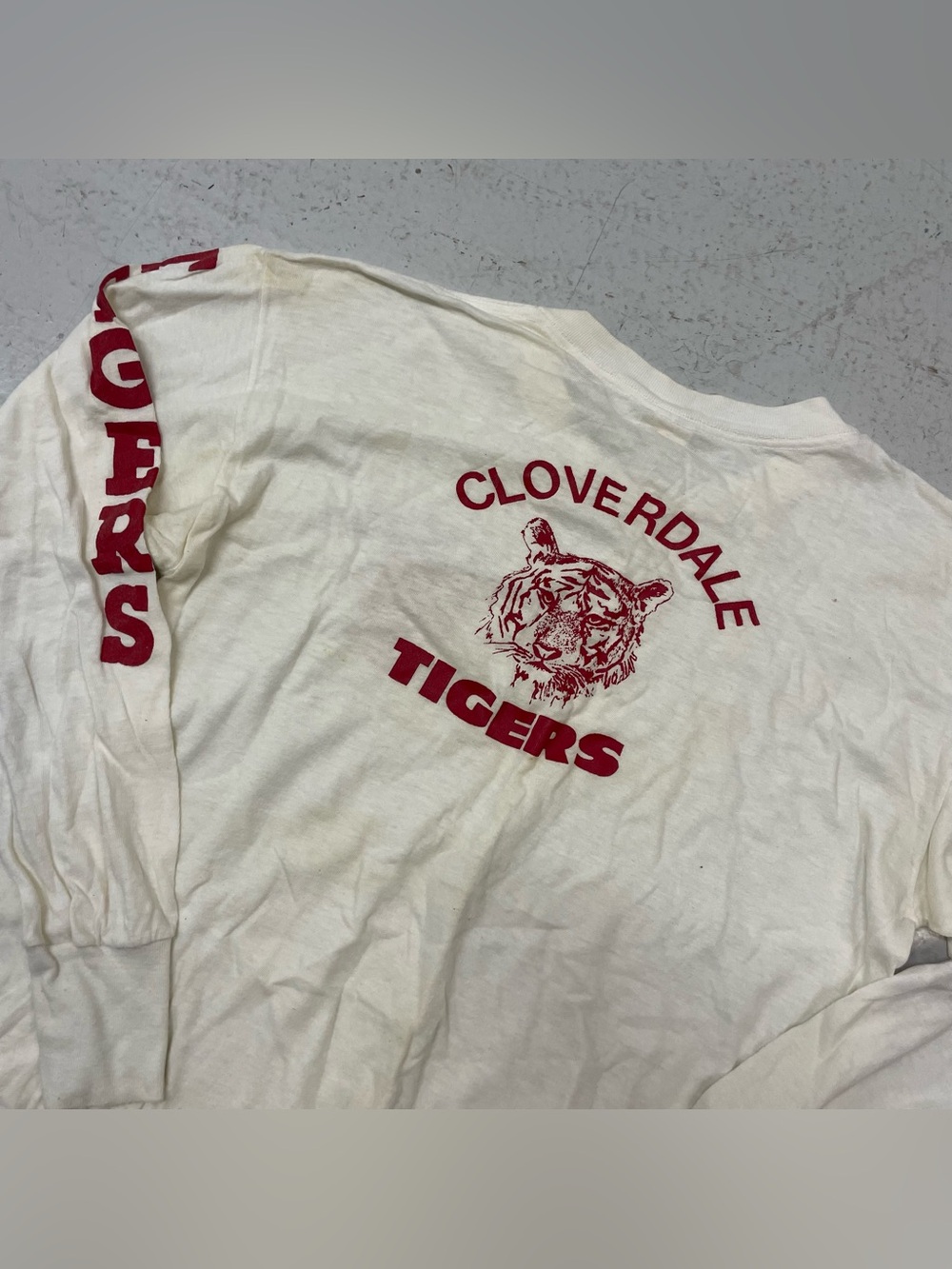 Vintage Athletic Cloverdale Retro Logo Tee High School 70s 80s Size Large